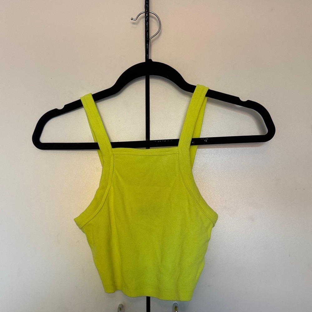 Bershka Bright Yellow Crop Top
